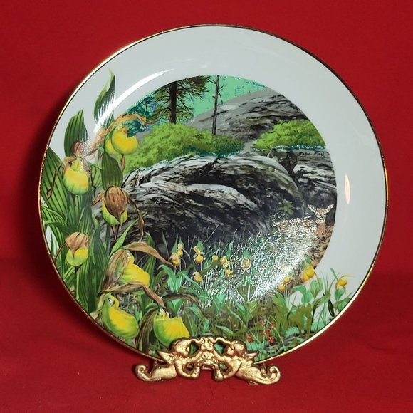 VTG Decorative Plate Royal Windsor Lady Slipper Orchid Wildflowers of the South - Picture 12 of 12